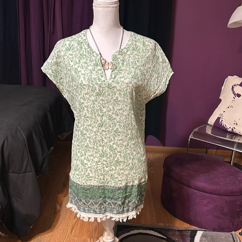 Swim cover up dress, sz M, green